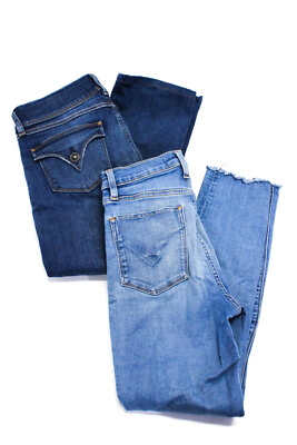#ad Hudson Womens Skinny Medium Wash Denim Frayed Ankle Jeans Blue Size 27 28 Lot 2 $42.69