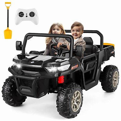 #ad 2 Seater Ride on Dump Truck Car for Kids 24V 4WD Electric UTV Toys w Dump Bed # $89.99
