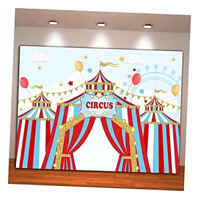 #ad XLL 9x6ft Red White Circus Carnival Carousel Big Top Tent 9x6ft 270x180cm $38.69