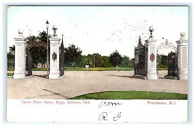#ad 1907 Carrie Mann Gates Roger Williams Park RI Rhode Island Early Postcard View $12.00