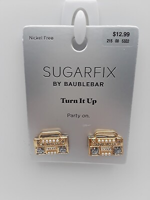#ad SUGARFIX by BaubleBar #x27;Turn It Up#x27; Statement Earrings Gold Toned $8.99