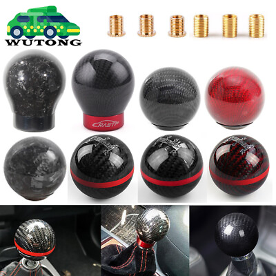 #ad Universal Carbon Fiber Car Gear Stick Shift Knob Manual MT Shifter Ball Shape $21.99