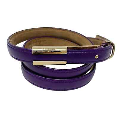 #ad Salvatore Ferragamo Purple Leather Slide amp; Post Belt size 95cm Large L XL $195.00
