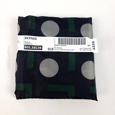 #ad IKEA SKYNKE Shopping Bag Black Beige Dot Pattern 17¾ × 14¼quot; 805.345.98 New $8.50