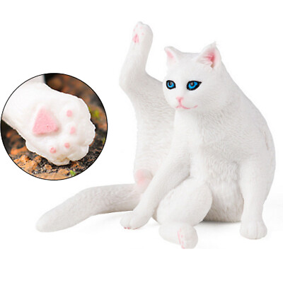 #ad White Lifting Feet Cat Figure Model Stretching Sculpture For Cake Scene Decor US $9.99