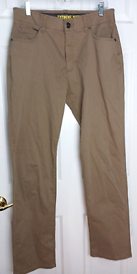 #ad Lee Extreme Motion Jeans Mens 33x34 Tan Straight Fit Tapered Leg Modern #O 13 $20.98