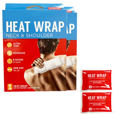 #ad 2 Heat Wraps Neck Shoulder Air Activated Muscle Pain Relief 8 Hours Heat Therapy $8.31