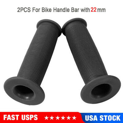 #ad Pair Black Motorcycle Scooter Bicycle Anti Slip Soft Rubber Handlebar Hand Grips $2.50