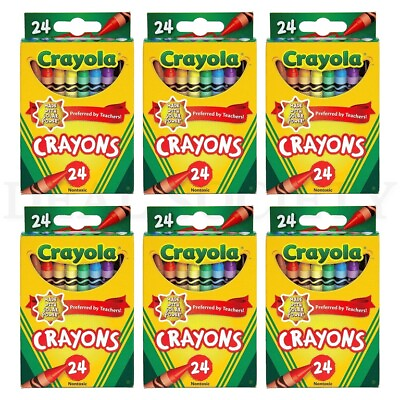 #ad Crayola 24 Count Assorted Color Crayons Lot of 6 Packs $13.99