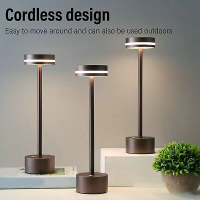 #ad Rechargeable Cordless Table Lamp LED Desk Lamp With Touch Control Coffee $20.58