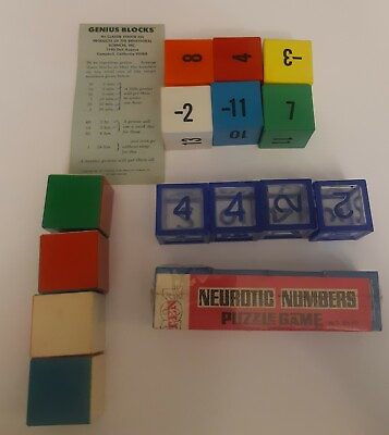 #ad Vintage Block Games Neurotic Numbers Genius Blocks * 1960 1970 C $24.22