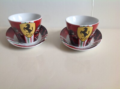 #ad Set of 2 Official Ferrari World Champions F1 Formula One Espresso Cups amp; Saucers $29.99