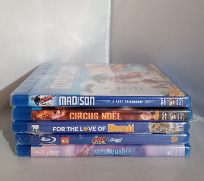 #ad Lot of 5 Blue Ray Kids Family Movies Madison Circus Noel Lego Movie 2 $10.95