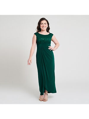 #ad CONNECTED APPAREL Womens Sleeveless Full Length Evening Faux Wrap Dress $7.99