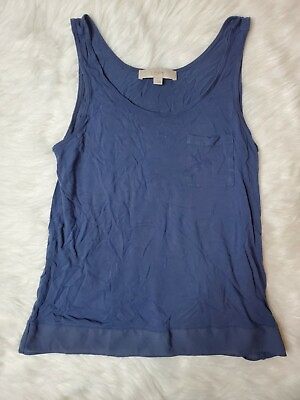#ad Ann Taylor Loft Womens Blue Tanktop With Pocket Size Small $10.90