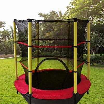 Kids Mini Round Trampoline Bounce Net Cover Outdoor Jumping Toys Home: U1Q7 $25.96