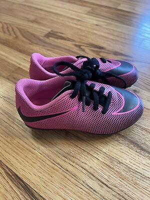 #ad Nike JR Bravata II FG Girl#x27;s Pink Athletic Sport Soccer Cleats Shoes Size 10C $14.99