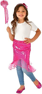 #ad Pink Mermaid Tail Costume Role Play Set Child Boys Girls Wand Headband Kids 8 10 $21.95
