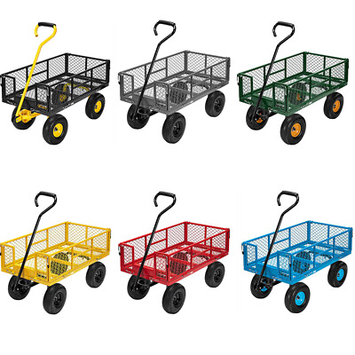 #ad 1100lbs Garden Carts Yard Mesh Wagon Lawn Utility Cart Outdoor Steel Heavy Duty $99.99