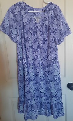 #ad Mother#x27;s Day Anthony Richards House Dress Sz OMP Purple Grandma Core Cotton $17.50