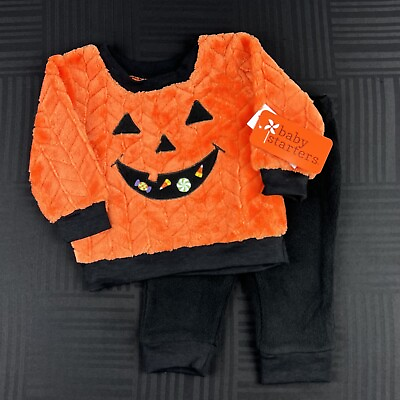 #ad Baby Starters Newborn Baby Boy Girl First Halloween Pumpkin Costume Outfit Set $20.00