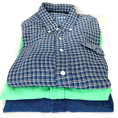 #ad Ralph Lauren Mens Medium Shirt Lot Long Sleeve Button Front Blue Green 3 Shirts $43.49