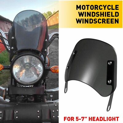 #ad Motorcycle Windshield Front Flyscreen Universal Windscreen w Mount Bracket 5quot; 7quot; $18.99