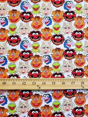 #ad 100% Cotton Fabric quot;Muppet Monsters WHITE backgroundquot; Print 45quot; Wide SBY $14.90
