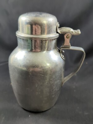 #ad Old 1950#x27;s Viko 6quot; Pure Aluminum Vintage Syrup Sauce Pitcher w Hinged Lid Handle $20.00
