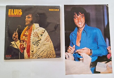 #ad Elvis Presley PURE GOLD RCA 1975 LP Includes Souvenir Poster amp;free Shipping $24.00