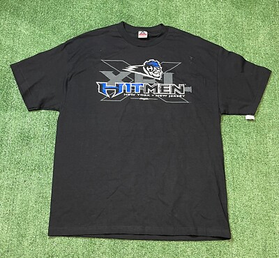#ad Vintage Brand New XFL New York New Jersey Hitmen Football T Shirt Size XL Black $40.00