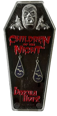 #ad Vtg Bat Earrings Purple Children Of The Night Dracula House Foothills Creations $14.00