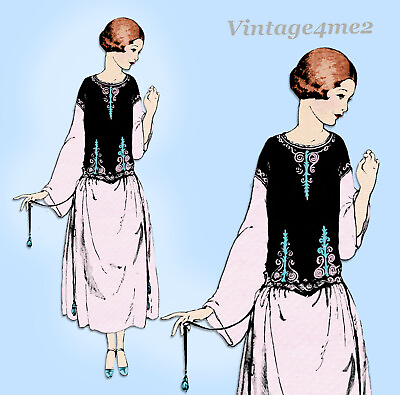 #ad Ladies Home Journal 3805: 1920s Uncut Girls Party Dress Sz 8 VTG Sewing Pattern $65.00