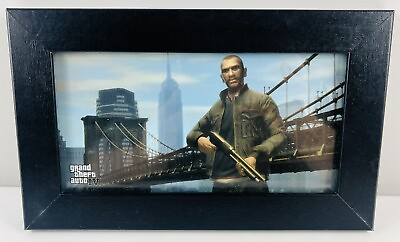 #ad Grand Theft Auto IV GTA 4 Blockbuster Exclusive Rare Promo Picture Photo Frame $14.99