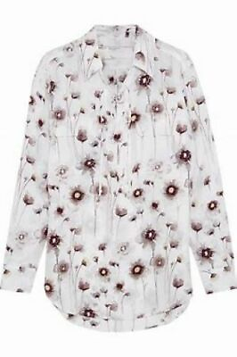 #ad Equipment Femme NWT Brett Washed Silk Blouse floral knox S Small $198 purple $59.99
