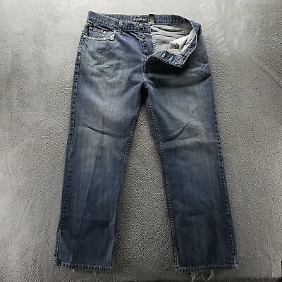 #ad Banana Republic Jeans Men#x27;s 35x30 Blue Straight Dark Wash Button Fly Denim $24.99