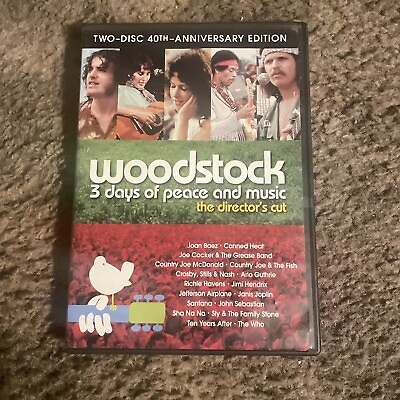 #ad Woodstock: Three Days of Peace amp; Music Two Disc 40th Anniversary Director#x27;s Cut $8.50