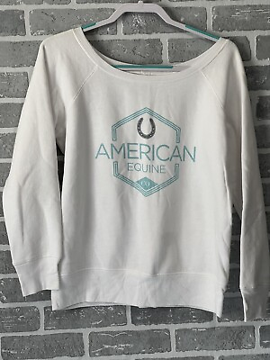 #ad American Equine Co Women’s Large Whit Sweatshirt Graphic Preowned $12.95
