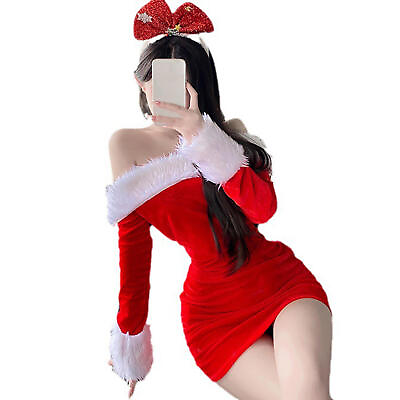 #ad Women Santa Claus Christmas Fancy Dress Up Costume Xmas Party Outfit $24.02