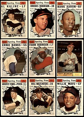 #ad 1961 Topps Baseball High Number Complete Set Cards #523 to #589 5 EX $4380.00