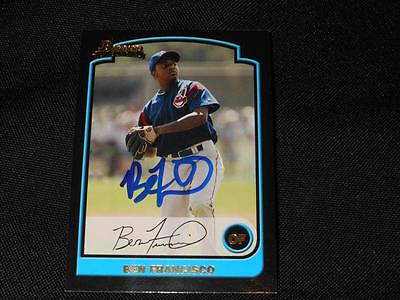 #ad Cleveland Indians Ben Francisco Signed 2003 Bowman Autograph Card #214 TOUGH 106 $19.99