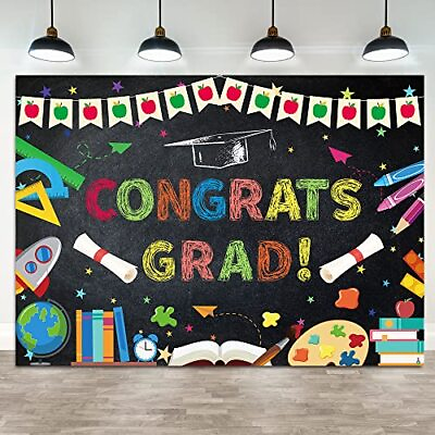 #ad 7×5ft Kindergarten Graduation Backdrop for Kids Class of 2024 Preschool Congr... $22.79