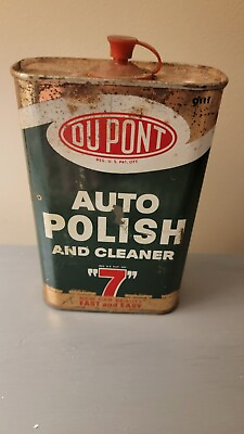 #ad Vintage Dupont Auto Polish quot;7quot; Can. A Quarter Full $24.99