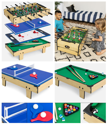 #ad Kids Arcade Game Table Set Pool Table Billiards Air Hockey Ping Pong Foosball $153.92