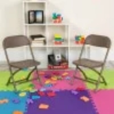 #ad Flash Furniture Kids Brown Plastic Folding Chair $23.20