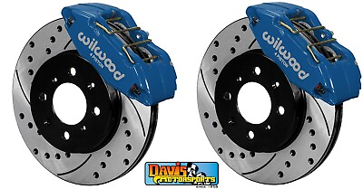 #ad WILWOOD BRAKE KITFRONT REPLACEMENT HONDA Acura DRILLED ROTORS Blue Calipers $693.49
