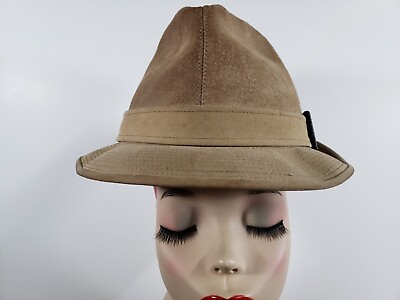 #ad Vintage KNOX Fedora TAN Suede Hat SZ 7 3 8 Mens Fashion Clothing Style READ $24.99