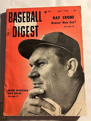 #ad 1956 Baseball Digest BOSTON Red Sox MIKE HIGGINS No Label MILWAUKEE BRAVES Crone $14.39