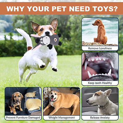 #ad Pet Sound Toys Cartoon Design Training Animal Dog Chewing Playing Toy Embroidery $15.56