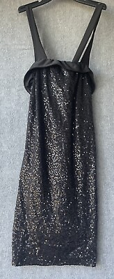 #ad REVOLUTION DANCEWEAR Size MA Dance Costume Dress Black Sequins $24.00